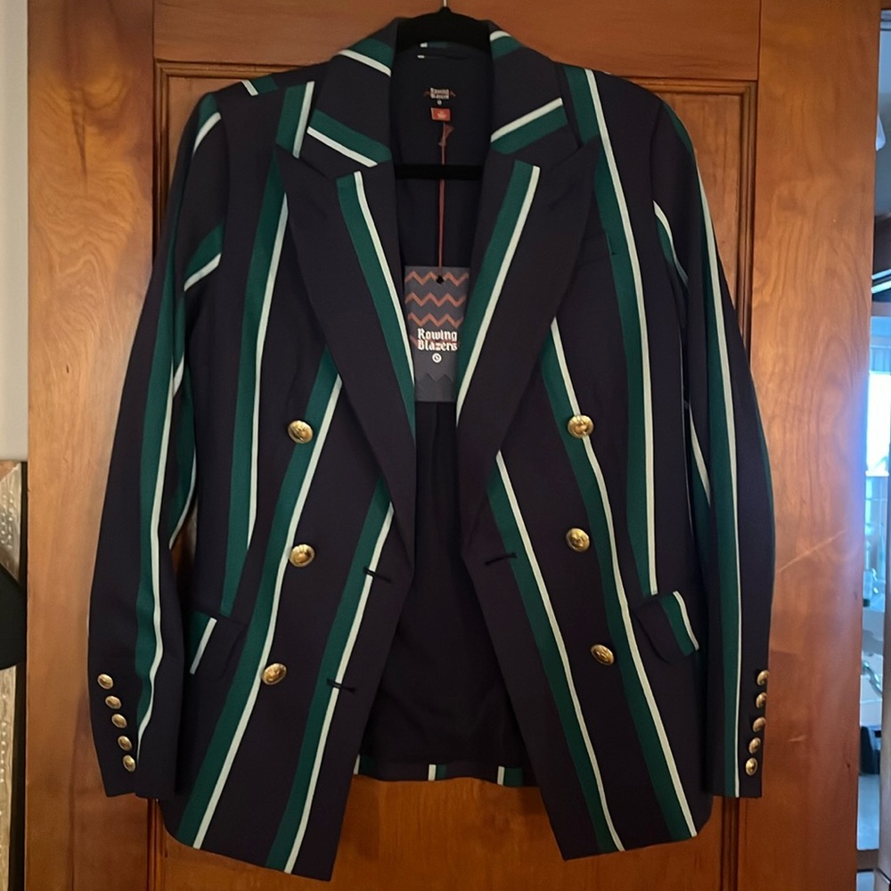 NWT Rowing Blazers for Target Navy Stripe Cotton Blend Blazer Size XS